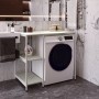 Стелаж-полиця Бафрум 405 Ferrum-decor для пральної машини 90x101x60,5 Білий метал ДСП Кашемір 16 мм (FRD-107621)