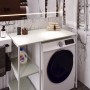 Стелаж-полиця Бафрум 405 Ferrum-decor для пральної машини 90x101x60,5 Білий метал ДСП Кашемір 16 мм (FRD-107621)
