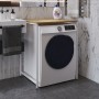 Стелаж-полиця Бафрум 401 Ferrum-decor для пральної машини 90x70,5x60,5 Білий метал ДСП Дуб Артизан 16 мм (FRD-107361)