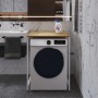 Стелаж-полиця Бафрум 401 Ferrum-decor для пральної машини 90x70,5x60,5 Білий метал ДСП Дуб Артизан 16 мм (FRD-107361)