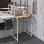 Стелаж-полиця Бафрум 402 Ferrum-decor для пральної машини 133,5x70,5x60,5 Білий метал ДСП Дуб Артизан 16 мм (FRD-107371)