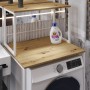 Стелаж-полиця Бафрум 402 Ferrum-decor для пральної машини 133,5x70,5x60,5 Білий метал ДСП Дуб Артизан 16 мм (FRD-107371)