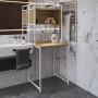 Стелаж-полиця Бафрум 403 Ferrum-decor для пральної машини 178x70,5x60,5 Білий метал ДСП Дуб Артизан 16 мм (FRD-107381)