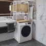 Стелаж-полиця Бафрум 404 Ferrum-decor для пральної машини 178x70,5x60,5 Білий метал ДСП Дуб Артизан 16 мм (FRD-107391)