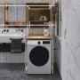 Стелаж-полиця Бафрум 404 Ferrum-decor для пральної машини 178x70,5x60,5 Білий метал ДСП Дуб Артизан 16 мм (FRD-107391)