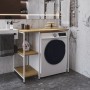 Стелаж-полиця Бафрум 405 Ferrum-decor для пральної машини 90x101x60,5 Білий метал ДСП Дуб Артизан 16 мм (FRD-107401)