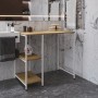 Стелаж-полиця Бафрум 405 Ferrum-decor для пральної машини 90x101x60,5 Білий метал ДСП Дуб Артизан 16 мм (FRD-107401)
