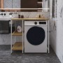 Стелаж-полиця Бафрум 405 Ferrum-decor для пральної машини 90x101x60,5 Білий метал ДСП Дуб Артизан 16 мм (FRD-107401)