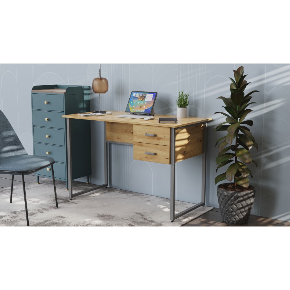 Компьютерный стол Ferrum-decor Дакота 75x120x70 серый ДСП Дуб Артизан 16мм (FRD-107271)