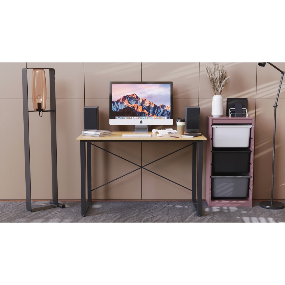 Компьютерный стол Ferrum-decor Дейв 75x120x60 черный ДСП Дуб Артизан 16мм (FRD-107041)