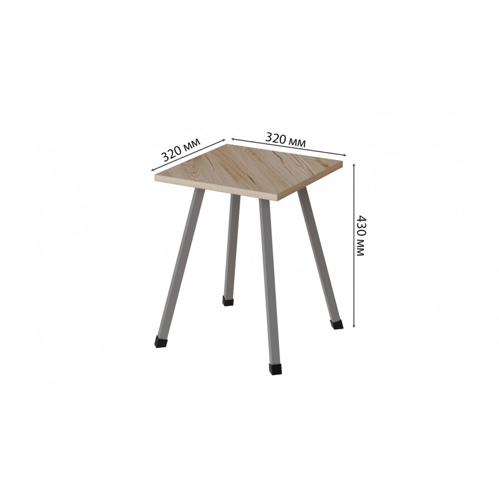 Табурет Ferrum-decor 430x320x320 Серый металл ДСП Дуб Сан-Марино 16 мм (FRD-106921)