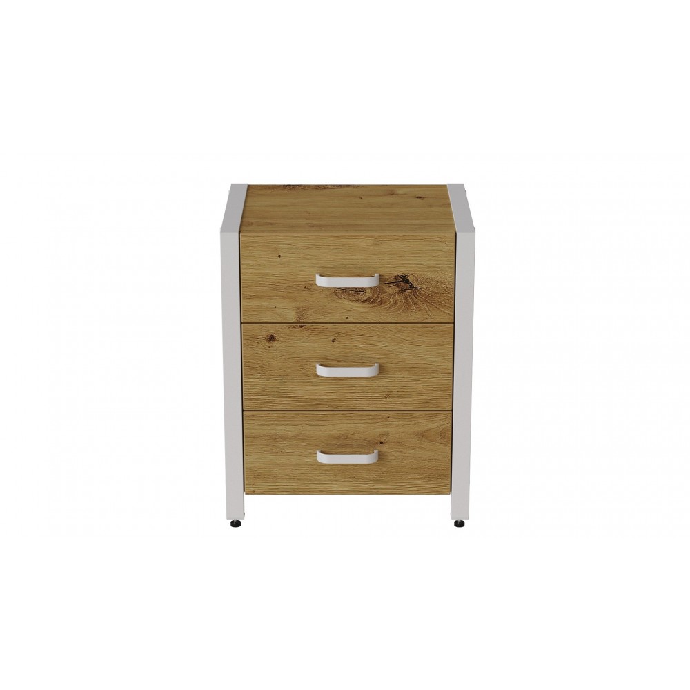 Тумба универсальная Ferrum-decor Вивьен 3 50x41x40 белый ДСП Дуб Артизан 16мм (FRD-106871)