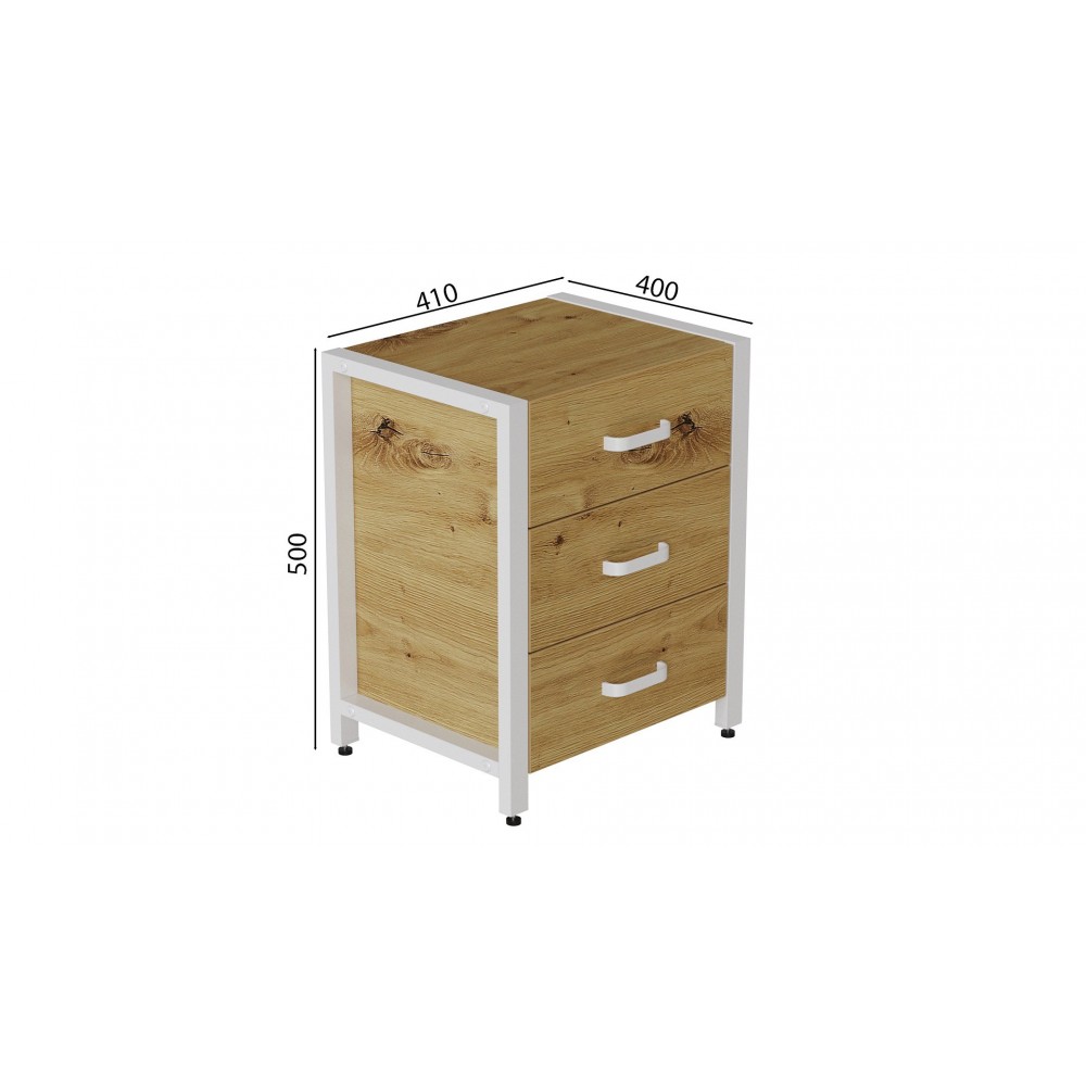 Тумба универсальная Ferrum-decor Вивьен 3 50x41x40 белый ДСП Дуб Артизан 16мм (FRD-106871)