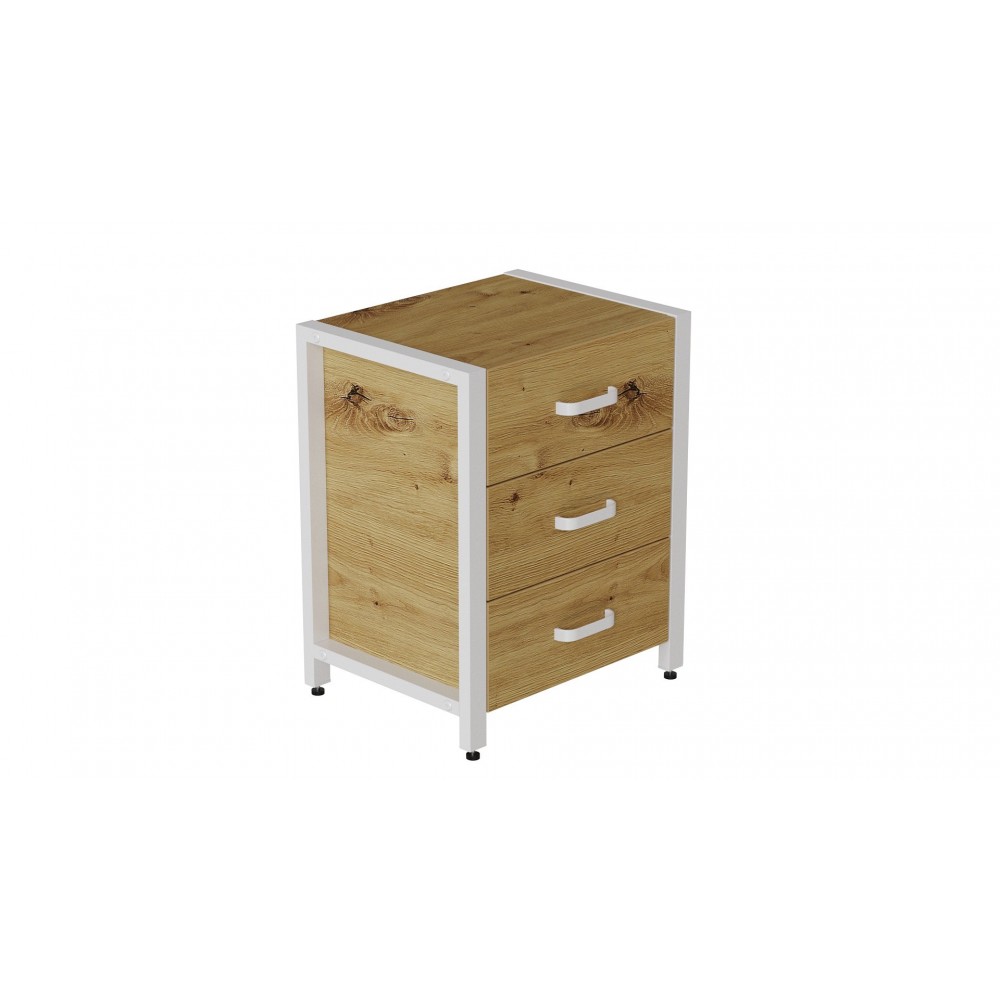 Тумба универсальная Ferrum-decor Вивьен 3 50x41x40 белый ДСП Дуб Артизан 16мм (FRD-106871)