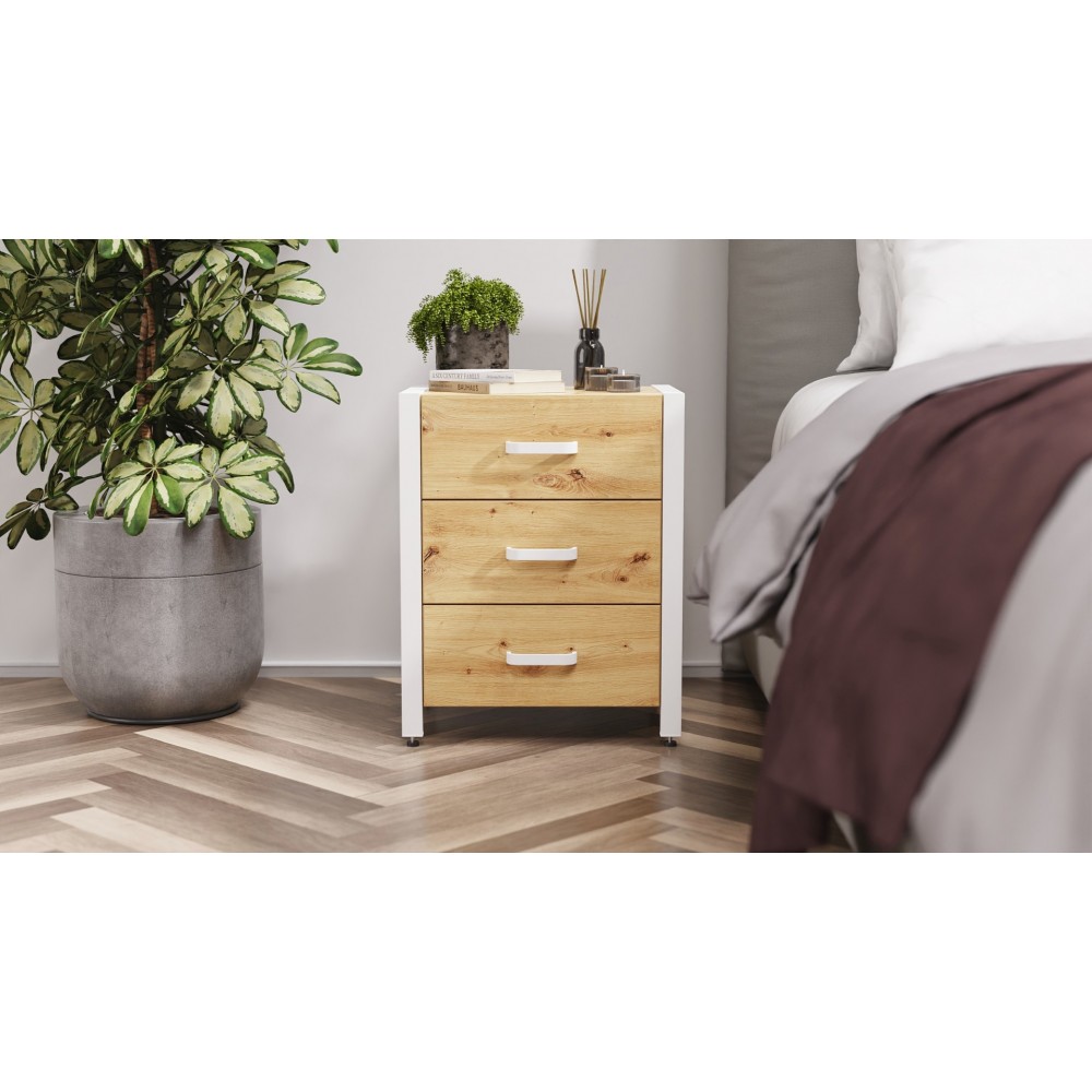 Тумба универсальная Ferrum-decor Вивьен 3 50x41x40 белый ДСП Дуб Артизан 16мм (FRD-106871)