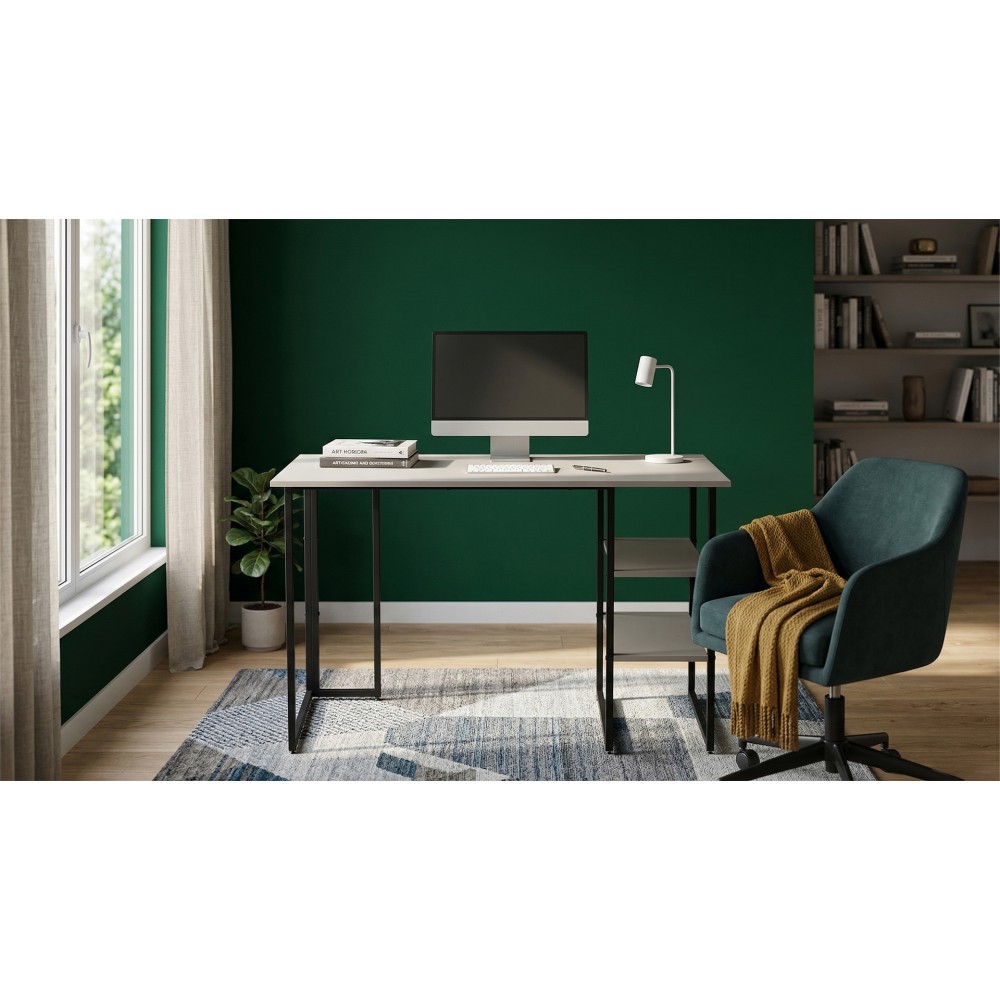 Стол письменный Кевин Ferrum-decor 75x120x70 Черный металл ДСП Кашемир 16 мм (FRD-108141)
