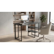 Стіл письмовий Кевин Ferrum-decor 75x100x60 Чорний метал ДСП Каштан Арвадонна 16 мм (FRD-108081)