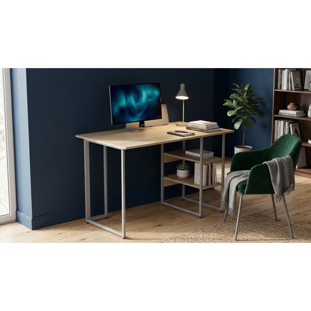 Стол письменный Кевин Ferrum-decor 75x120x60 Серый металл ДСП Дуб Кремона Торро 16 мм (FRD-108161)