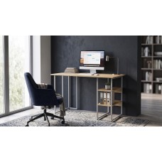 Стіл письмовий Кевин Ferrum-decor 75x120x70 Сірий метал ДСП Дуб Евок Прибережний 16 мм (FRD-108071)