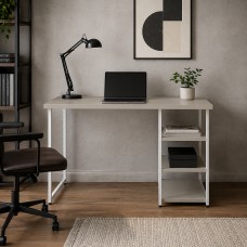 Стіл письмовий Кевин Ferrum-decor 75x100x60 Білий метал ДСП Кашемір 32 мм (FRD-108121)