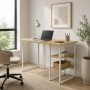 Стол письменный Кевин Ferrum-decor 75x120x70 Белый металл ДСП Дуб Кремона Торро 32 мм (FRD-108181)