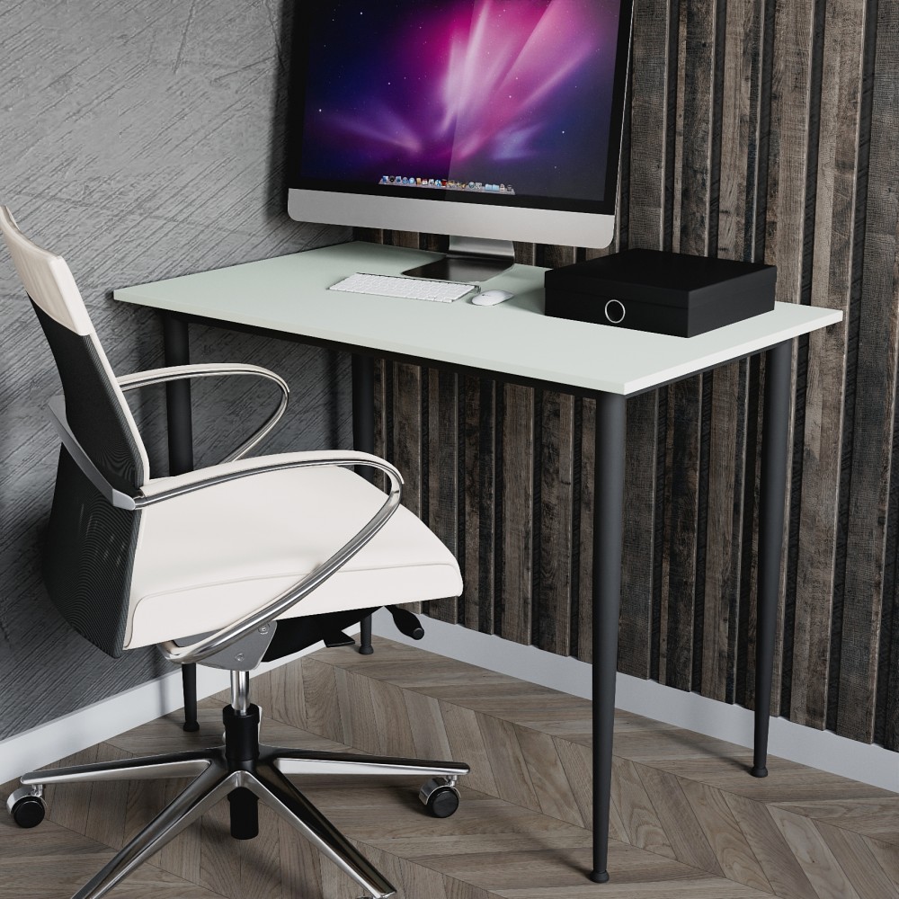 Стол универсальный Prime Ferrum-decor 750x1400x700 Черный металл ДСП Кашемир 16 мм (FRD-107681)