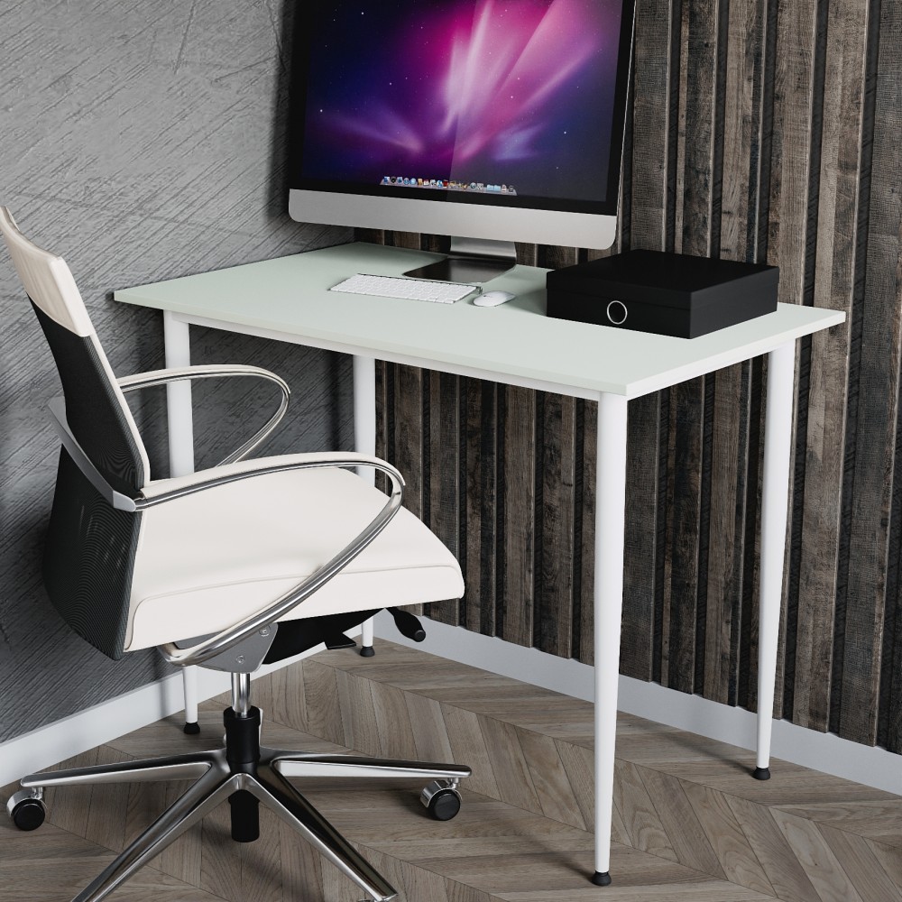 Стол универсальный Prime Ferrum-decor 750x1400x700 Белый металл ДСП Кашемир 16 мм (FRD-107741)