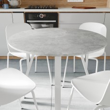 Круглий стіл MARSI 4 870-4 ніжки конусні Ferrum-decor 750x870x870 Білий метал ДСП Бетон 16 мм (FRD-107441)