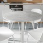 Круглий стіл MARSI 4 870-4 ніжки конусні Ferrum-decor 750x870x870 Білий метал ДСП Бетон 16 мм (FRD-107441)
