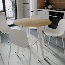 Круглий стіл MARSI 4 870-4 ніжки конусні Ferrum-decor 750x870x870 Білий метал ДСП Дуб Кремона Торро 16 мм (FRD-107531)