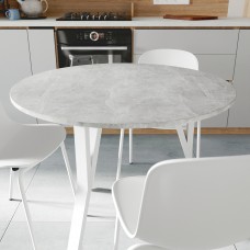 Круглий стіл MARSI 3 870-3 Ferrum-decor 750x870x870 Білий метал ДСП Бетон 16 мм (FRD-107431)