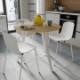 Круглий стіл MARSI 3 870-3 Ferrum-decor 750x870x870 Білий метал ДСП Дуб Кремона Торро 16 мм (FRD-107521)