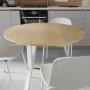 Круглий стіл MARSI 3 870-3 Ferrum-decor 750x870x870 Білий метал ДСП Дуб Кремона Торро 16 мм (FRD-107521)