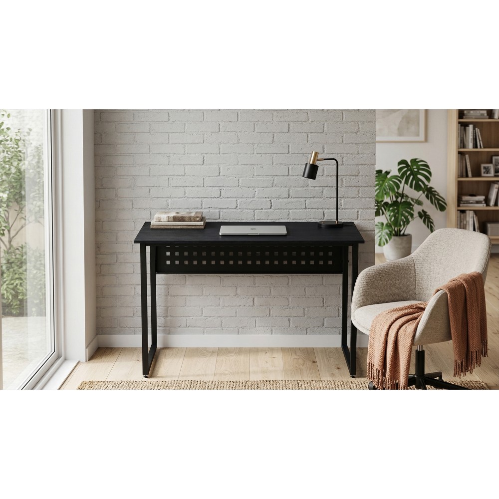 Стол письменный Майк Ferrum-decor 75x100x60 Черный металл ДСП Каштан Арвадонна 16 мм (FRD-108261)