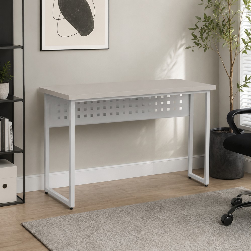 Стол письменный Майк Ferrum-decor 75x100x60 Белый металл ДСП Кашемир 32 мм (FRD-108301)