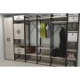 Шкаф Гардероб Уни секция 2 серии Конект Ferrum-decor 220x60x50см Черный металл ДСП Дуб Сан-Марино 32 мм (FRD-106891)