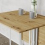 Розкладний стіл-трансформер книжка Моріс 3 Ferrum-decor 75x130x90 Білий метал ДСП Дуб Артизан 16 мм (FRD-107421)