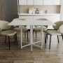 Розкладний стіл-трансформер книжка Моріс 3 Ferrum-decor 75x130x90 Білий метал ДСП Кашемір 16 мм (FRD-107511)