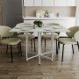 Розкладний стіл-трансформер книжка Моріс 3 Ferrum-decor 75x130x90 Білий метал ДСП Кашемір 16 мм (FRD-107511)