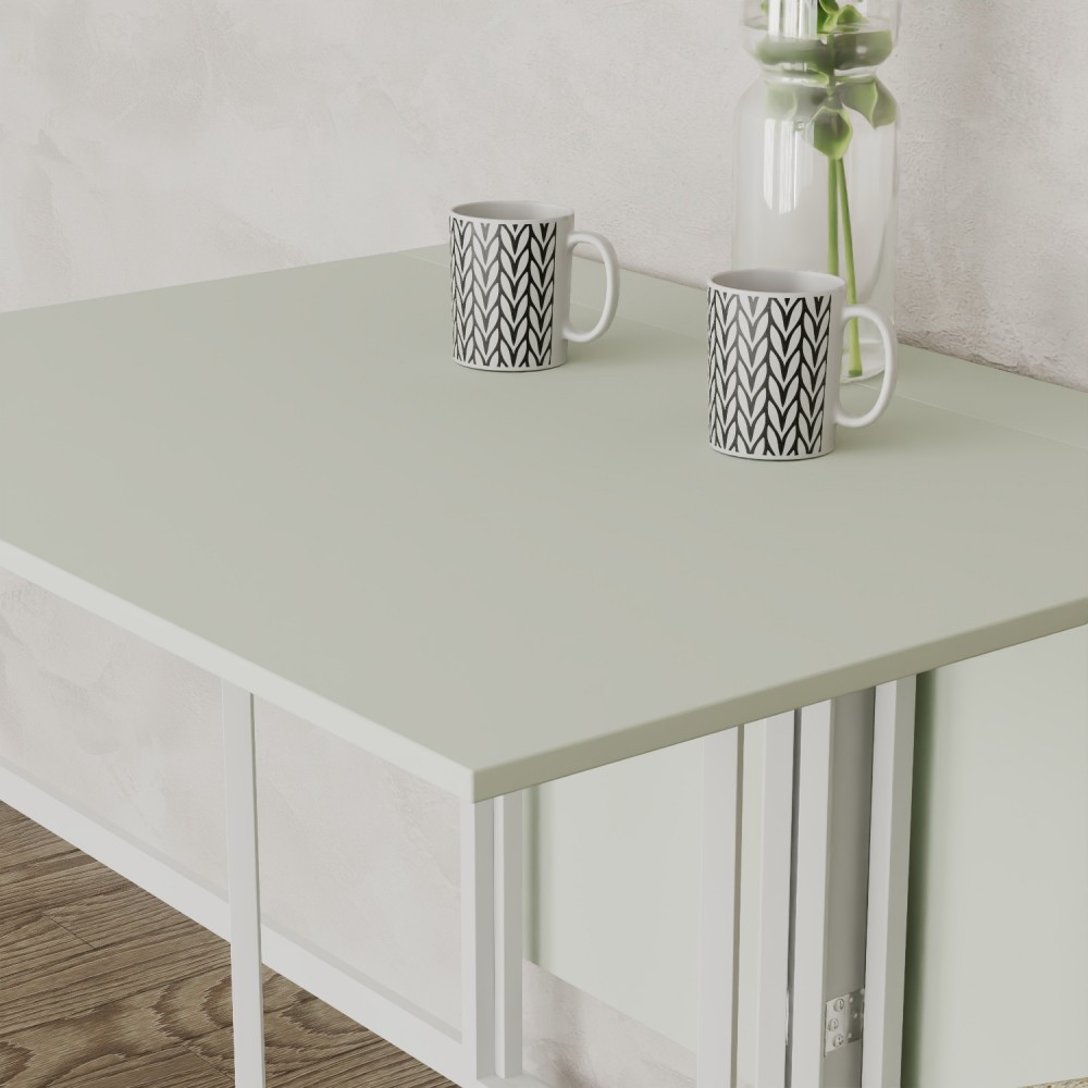 Розкладний стіл-трансформер книжка Моріс 3 Ferrum-decor 75x130x90 Білий метал ДСП Кашемір 16 мм (FRD-107511)