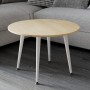 Журнальний круглий стіл OPTIMA 2 ніжки конусні Ferrum-decor 450x670x670 Білий метал ДСП Дуб Кремона Торро 16 мм (FRD-107551)