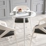 Круглий стіл OPTIMA 3 ніжки конусні Ferrum-decor 750x670x670 Білий метал ДСП Бетон 16 мм (FRD-107451)