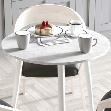 Круглий стіл OPTIMA 3 ніжки конусні Ferrum-decor 750x670x670 Білий метал ДСП Бетон 16 мм (FRD-107451)