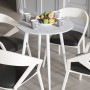 Круглий стіл OPTIMA 4 ніжки конусні Ferrum-decor 750x670x670 Білий метал ДСП Бетон 16 мм (FRD-107461)