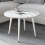 Журнальний круглий стіл OPTIMA 2 ніжки конусні Ferrum-decor 450x670x670 Білий метал ДСП Бетон 16 мм (FRD-107481)