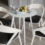 Круглий стіл OPTIMA 4 ніжки конусні Ferrum-decor 750x670x670 Білий метал ДСП Кашемір 16 мм (FRD-107571)