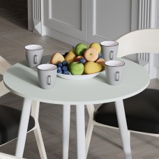 Круглий стіл OPTIMA 4 ніжки конусні Ferrum-decor 750x670x670 Білий метал ДСП Кашемір 16 мм (FRD-107571)