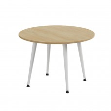 Журнальний круглий стіл OPTIMA 2 ніжки конусні Ferrum-decor 450x670x670 Білий метал ДСП Дуб Кремона Торро 16 мм (FRD-107551)