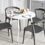 Круглий стіл OPTIMA 5 ніжки конусні Ferrum-decor 750x900x900 Білий метал ДСП Бетон 16 мм (FRD-107491)