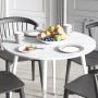 Круглий стіл OPTIMA 5 ніжки конусні Ferrum-decor 750x900x900 Білий метал ДСП Бетон 16 мм (FRD-107491)
